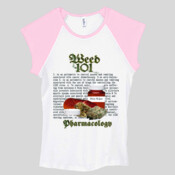 Weed 101 Pharmacology - Bella Women's Baby Rib Contrast Cap-Sleeve Raglan T-Shirt