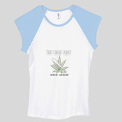 Cross Joint - Bella Women's Baby Rib Contrast Cap-Sleeve Raglan T-Shirt