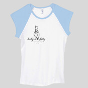 Babby's Fatty - Bella Women's Baby Rib Contrast Cap-Sleeve Raglan T-Shirt